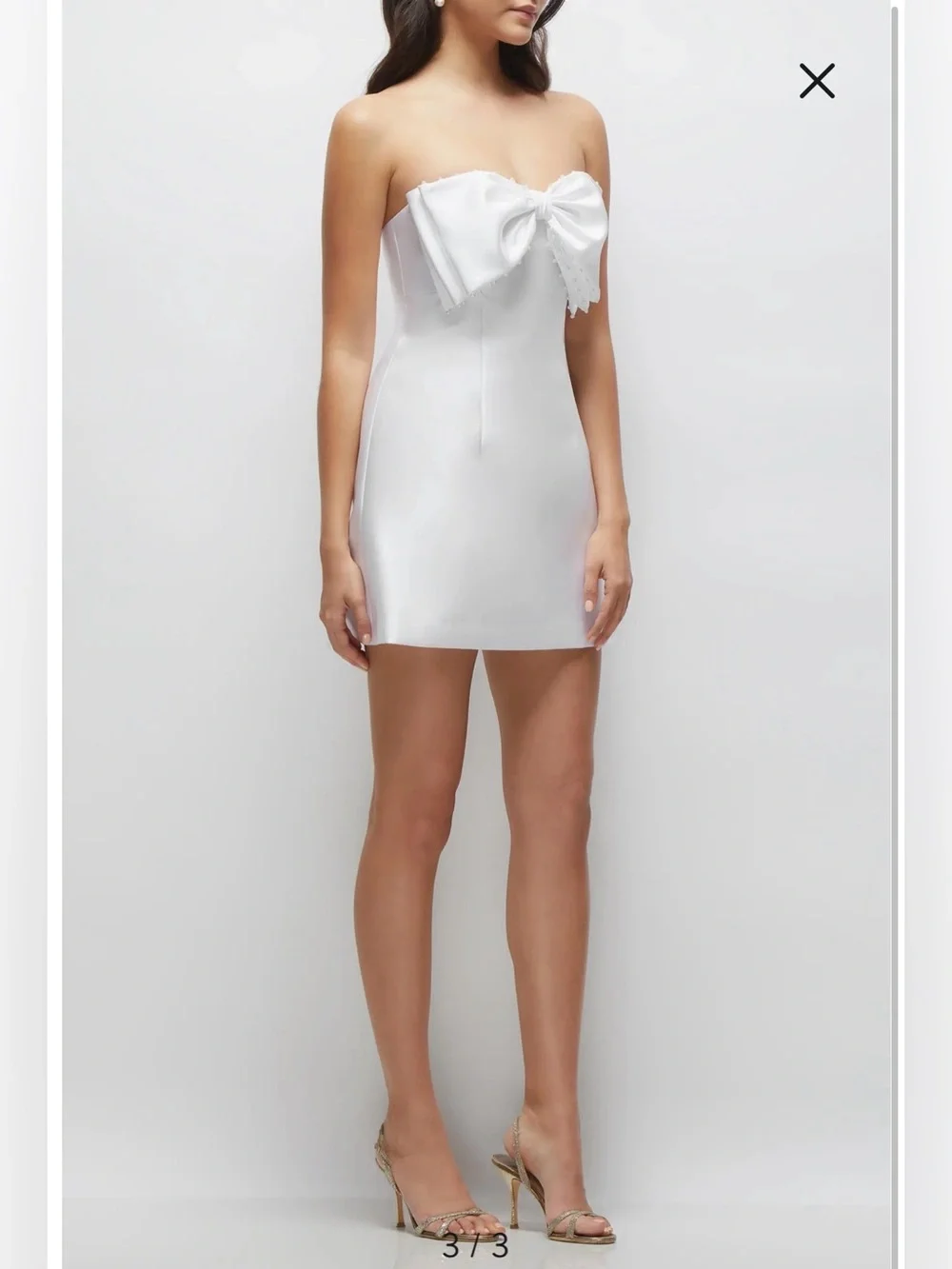 NWT- Alfred Sung Imitation Pearl & Bow Detail Strapless Cocktail Minidress, 12R